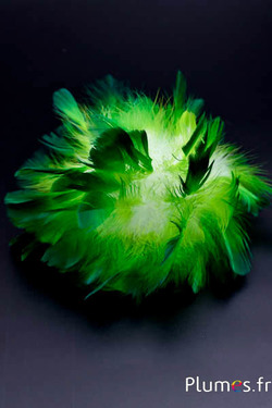Pute Strähne - diam. 18 cm - weiß-apfelgrün-smaragd  